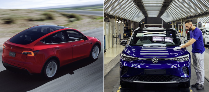 Tesla Model Y vs Volkswagen ID.4: Comparison with Performance & Range
