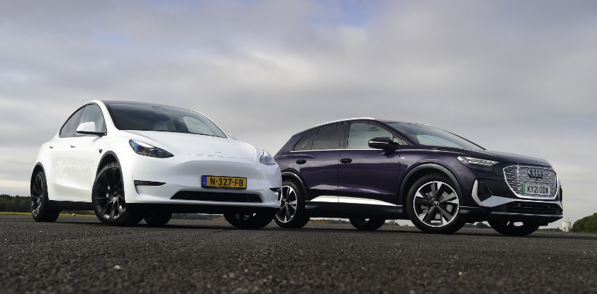 Tesla Model Y vs. Audi Q4 e-tron: Which One Offers More Technology?